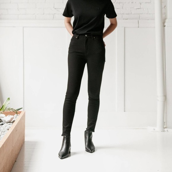 Acne Studios Peg Used Black High Rise Skinny Jeans